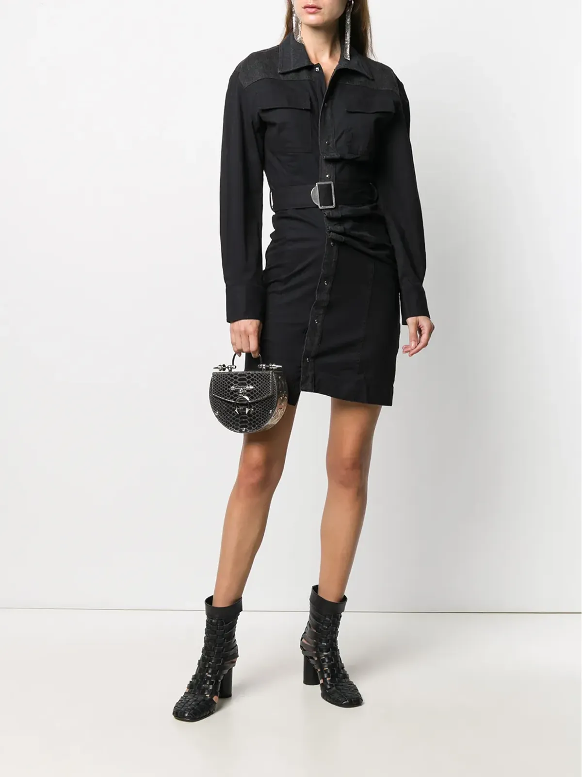 Diesel ベルト付きシャツドレス - 画像2