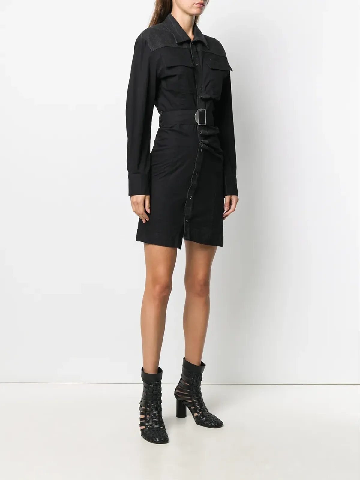 Diesel ベルト付きシャツドレス - 画像3