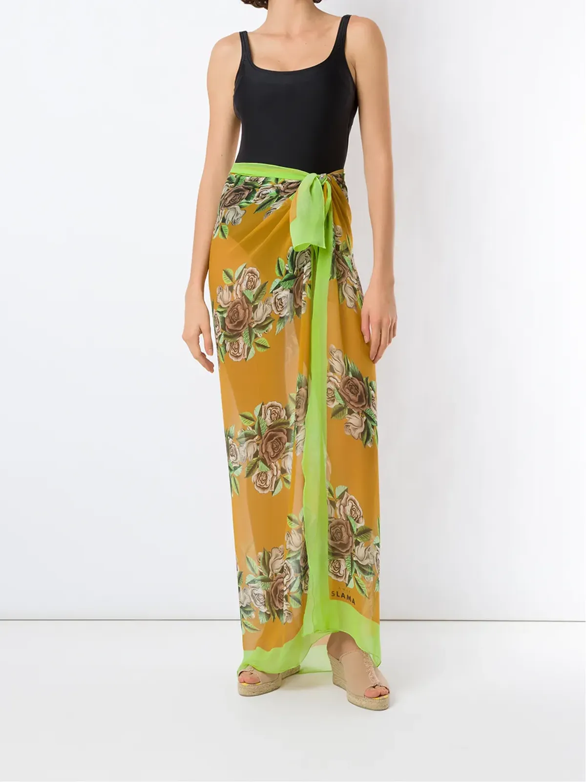 Amir Slama スクエアネック レース留め付き ワンピース水着 - Black - 画像2