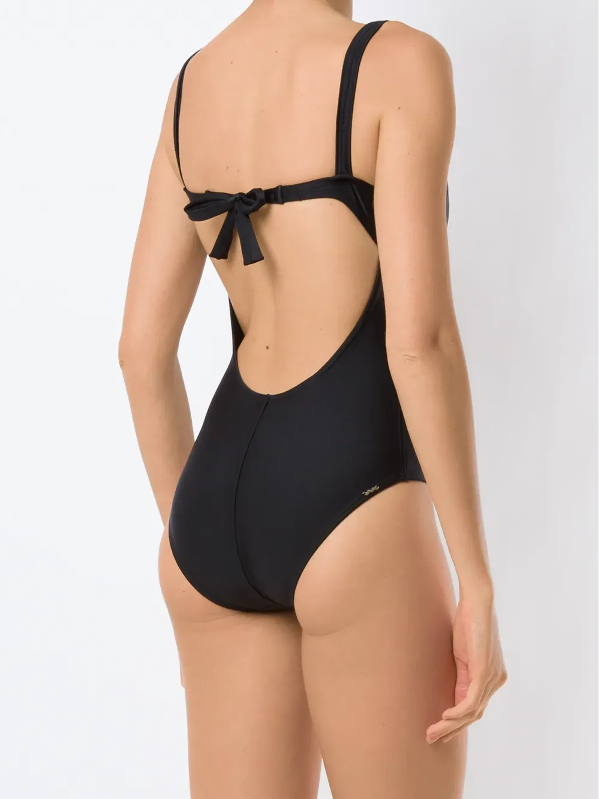 Amir Slama スクエアネック レース留め付き ワンピース水着 - Black - 画像4
