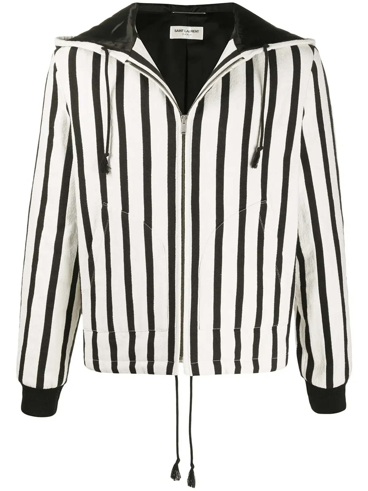 Saint Laurent 縦ストライプジップジャケット - White - 画像1