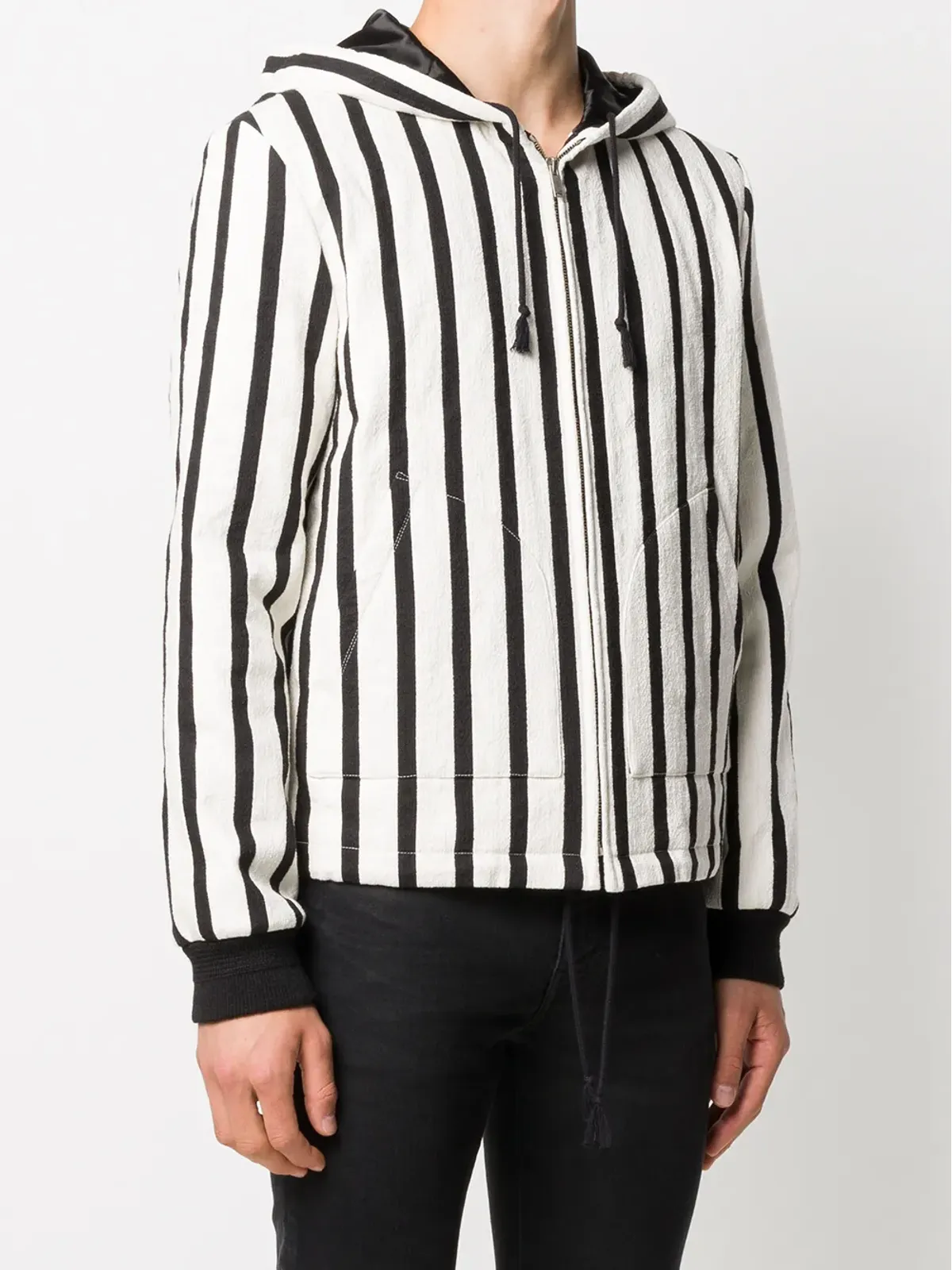 Saint Laurent 縦ストライプジップジャケット - White - 画像3