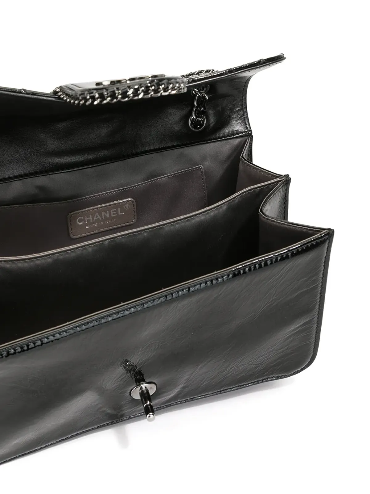CHANEL ビンテージ 2006年 キルティング ダブルチェーン ショルダーバッグ ブラック - 画像5