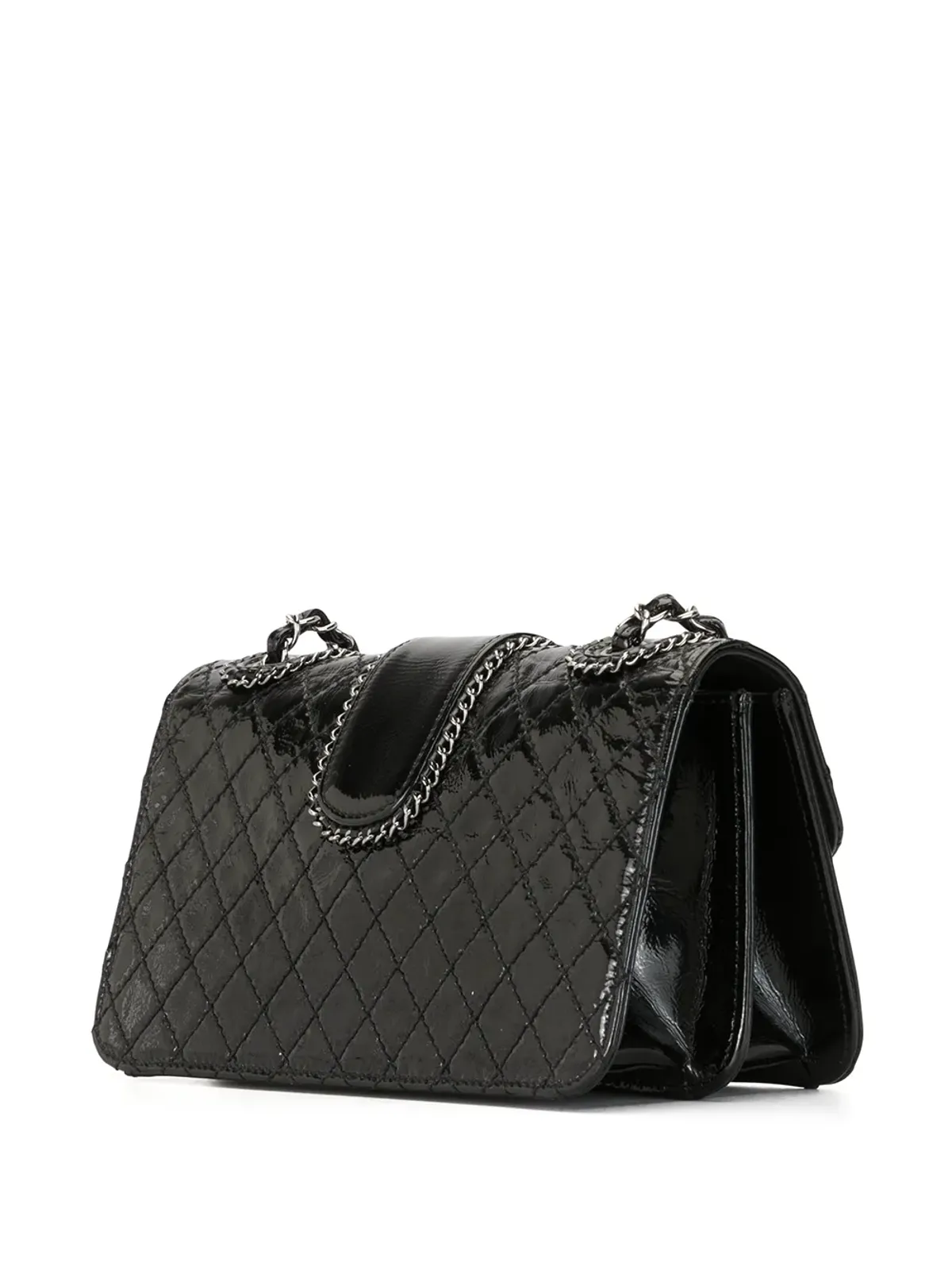 CHANEL ビンテージ 2006年 キルティング ダブルチェーン ショルダーバッグ ブラック - 画像3