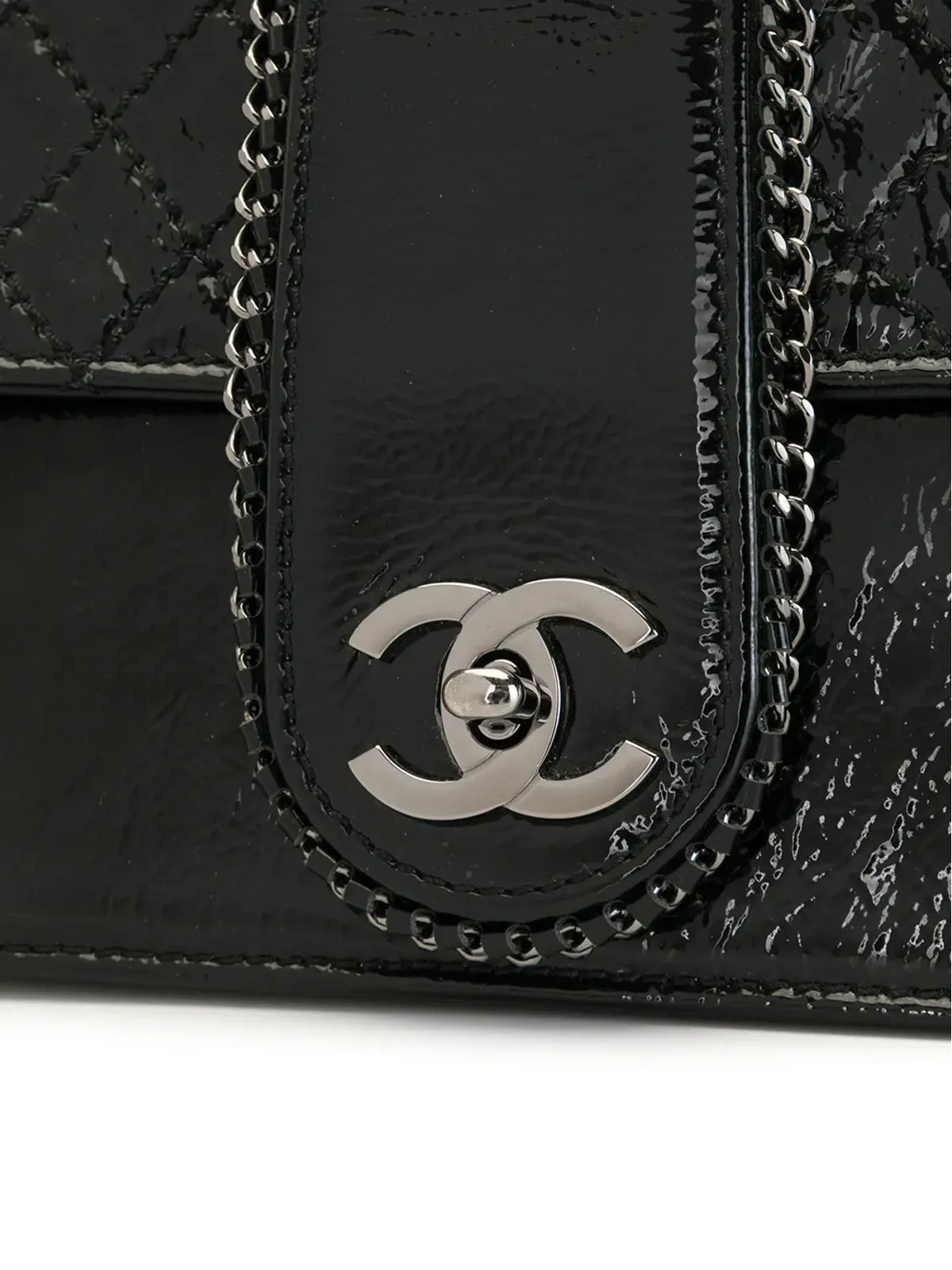 CHANEL ビンテージ 2006年 キルティング ダブルチェーン ショルダーバッグ ブラック - 画像4
