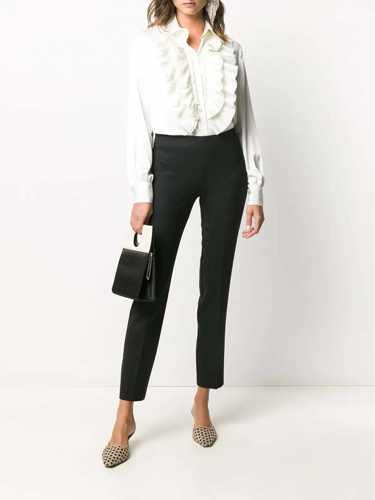 P.A.R.O.S.H. slim fit cropped trousers - Black - 画像2
