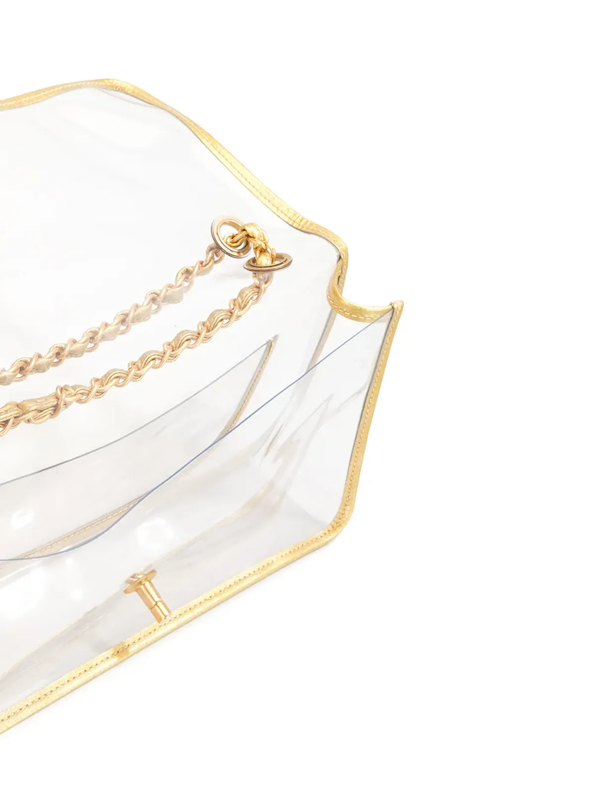 CHANEL Pre-Owned 2007 クリアダブルチェーンショルダーバッグ - Neutrals - 画像5