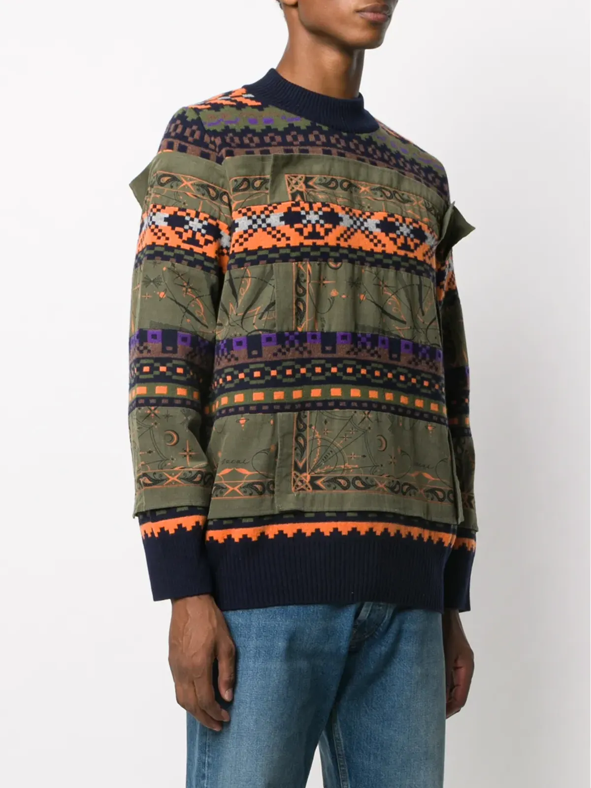 sacai 柄物ニットセーター - 画像3