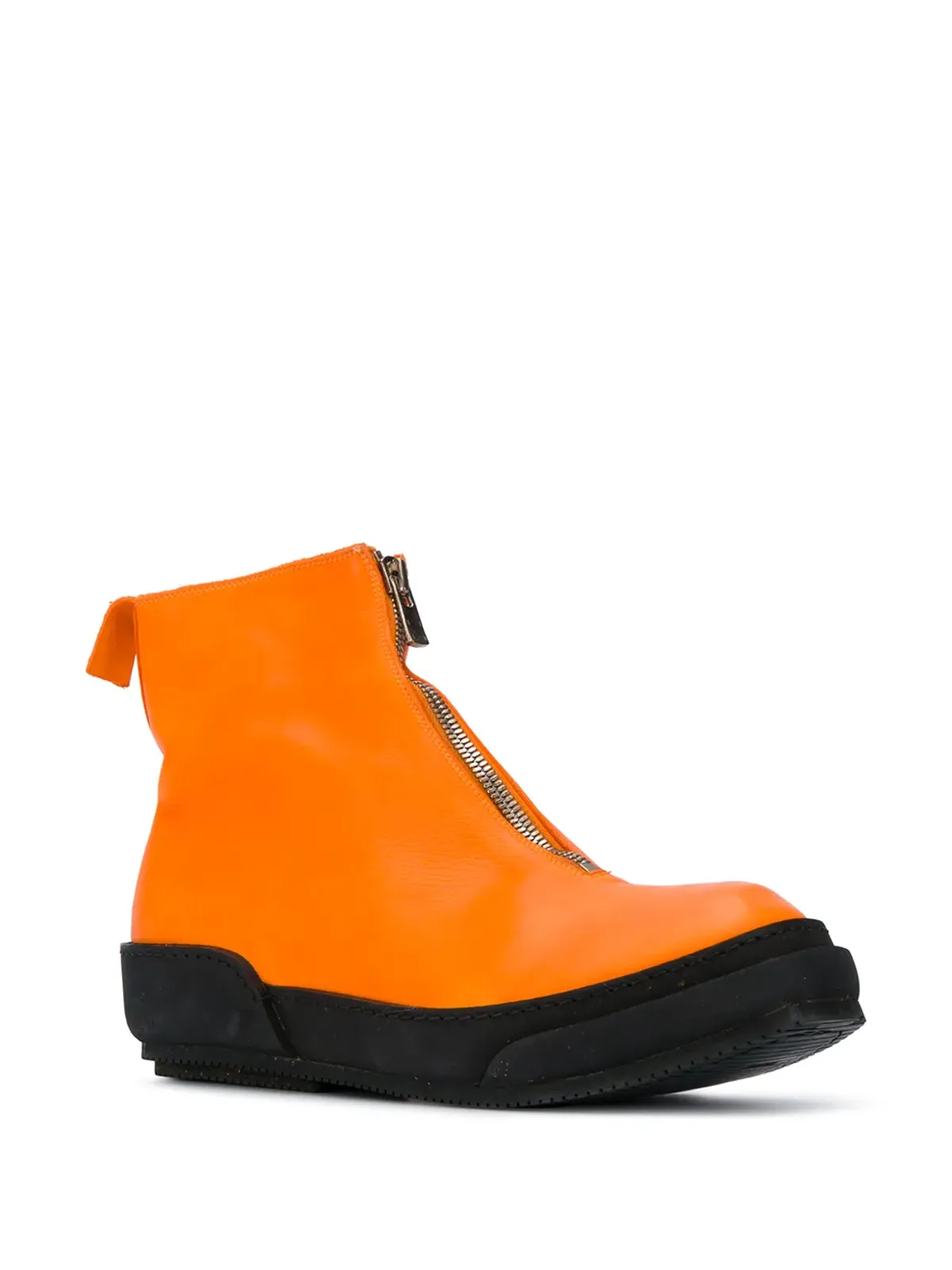 Guidi カラーブロック フロントジップ ブーツ - オレンジ - 画像2