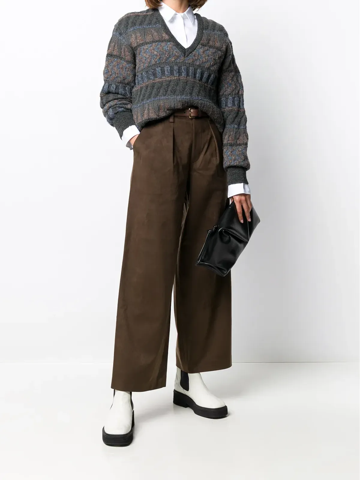 Issey Miyake Pre-Owned 1980年代 ジャカード Vネック ジャンパー - 画像2
