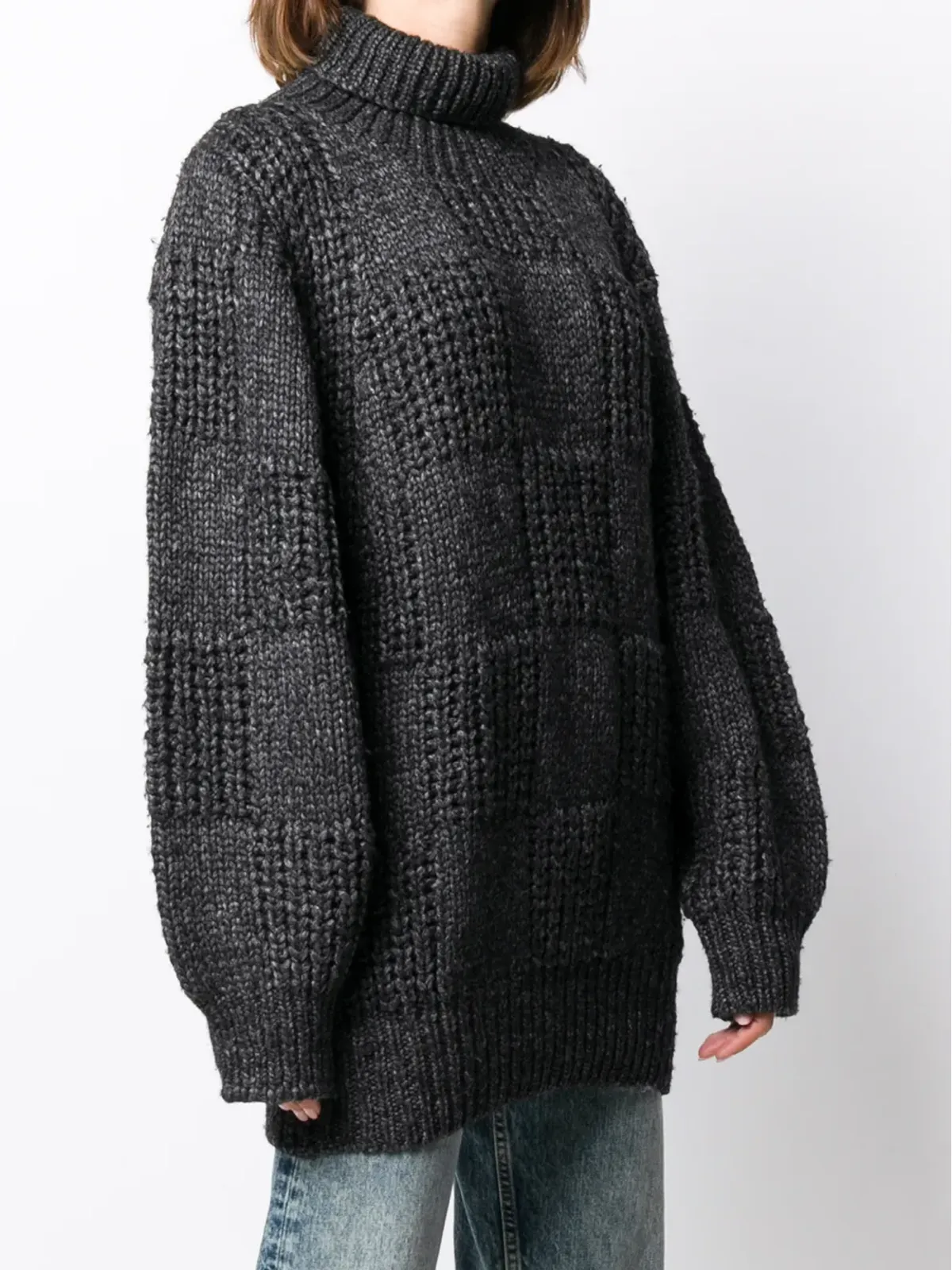 Issey Miyake Pre-Owned 1980年代 オーバーサイズ タートルネック ジャンパー - 画像3