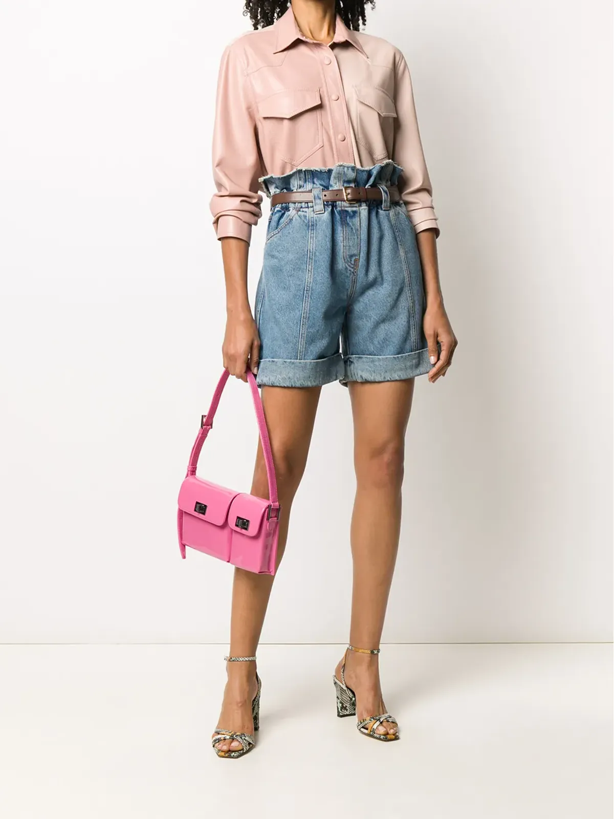 Philosophy Di Lorenzo Serafini ペーパーバッグデニムショーツ - 画像2
