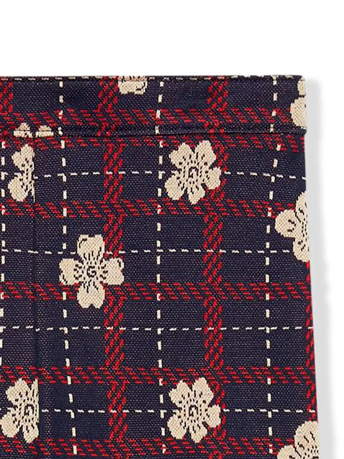 Gucci Kids 花柄チェックのフレアパンツ - Blue - 画像3