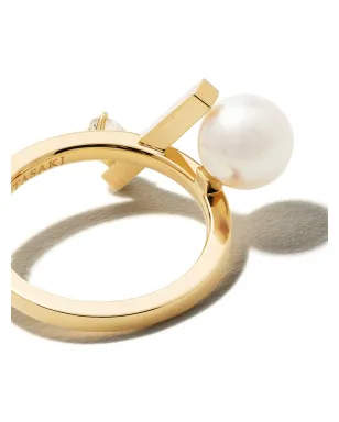 TASAKI 18ktイエローゴールド コレクションライン Balance クロス アコヤ真珠とダイヤモンド リング - サムネイル4