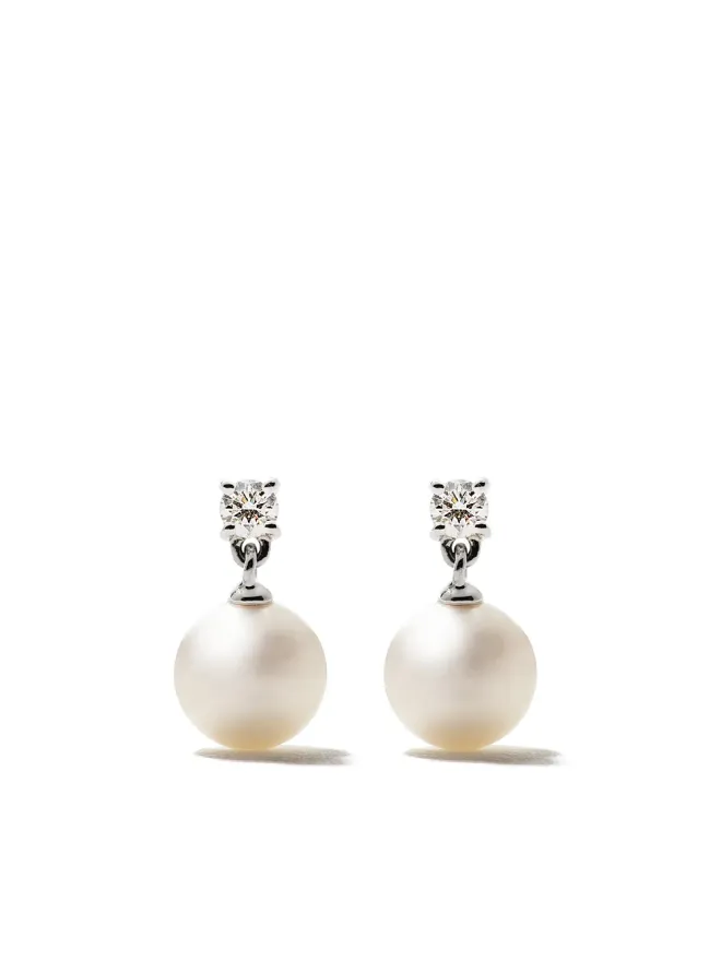 TASAKI TASAKI 18Kホワイトゴールド アコヤ真珠とダイヤモンド ピアス - Silverの商品画像