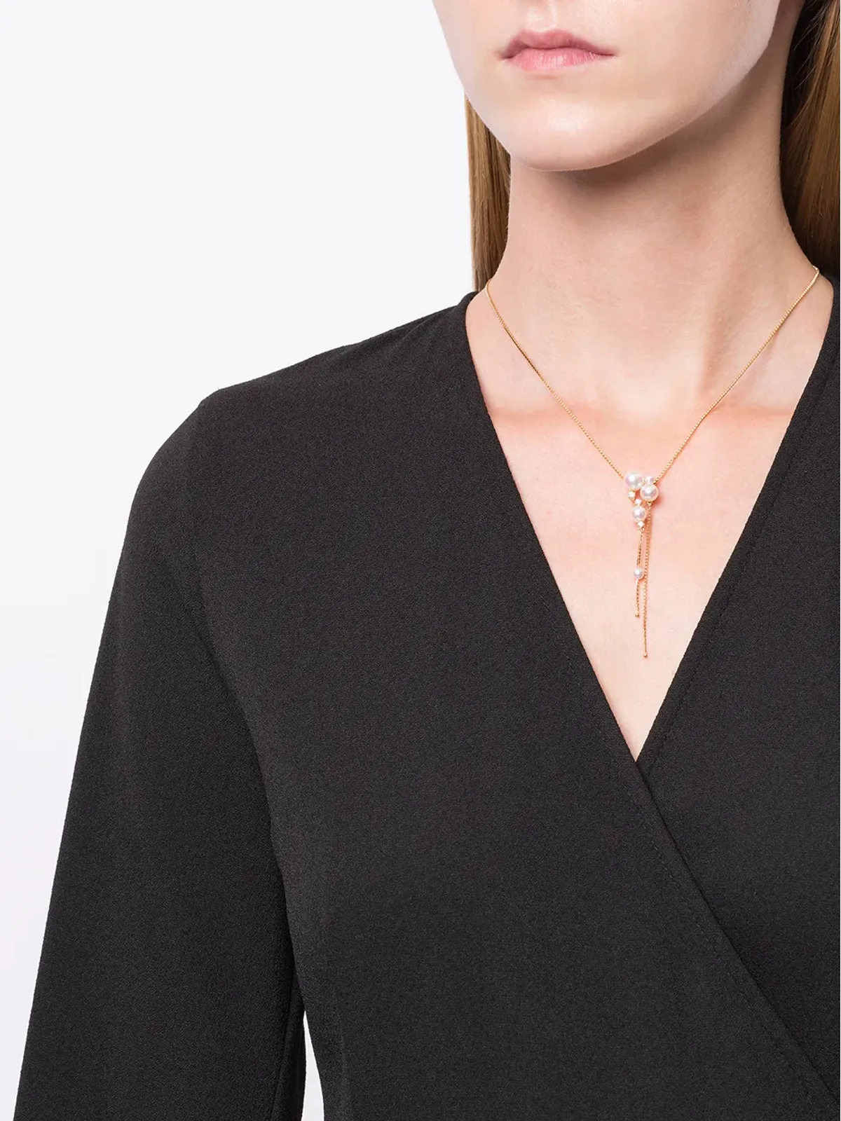 TASAKI 18kt イエローゴールド アコヤ真珠とダイヤモンド ネックレス - 画像2