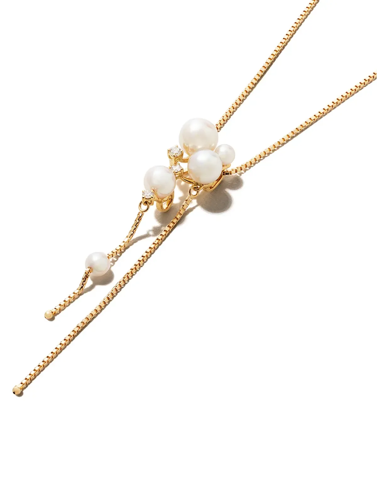 TASAKI 18kt イエローゴールド アコヤ真珠とダイヤモンド ネックレス - 画像3