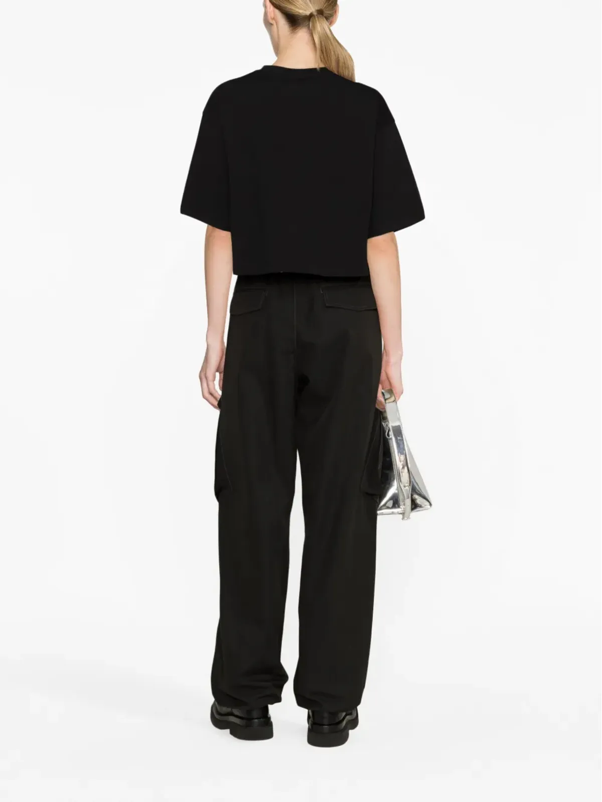 Balmain クロップドロゴTシャツ - 画像3