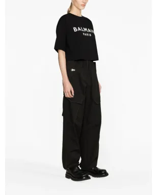 Balmain クロップドロゴTシャツ - サムネイル4