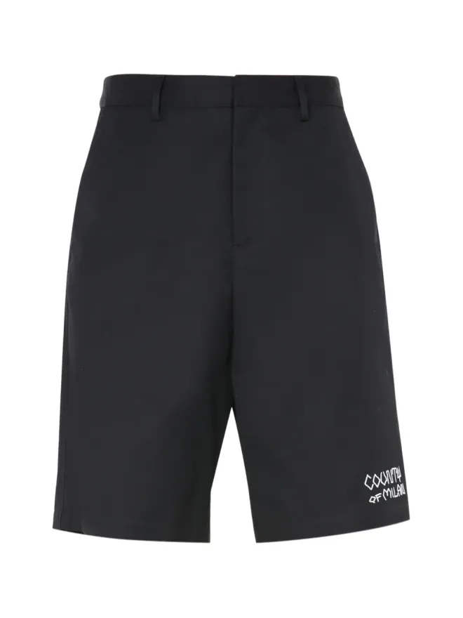 COUNTY OF MILAN COUNTY OF MILAN ロゴディテールショーツ - ブラックの商品画像