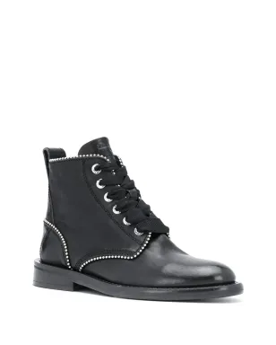 Zadig&Voltaire スタッズ付きレースアップレザーブーツ ブラック - サムネイル2