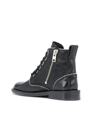 Zadig&Voltaire スタッズ付きレースアップレザーブーツ ブラック - サムネイル3