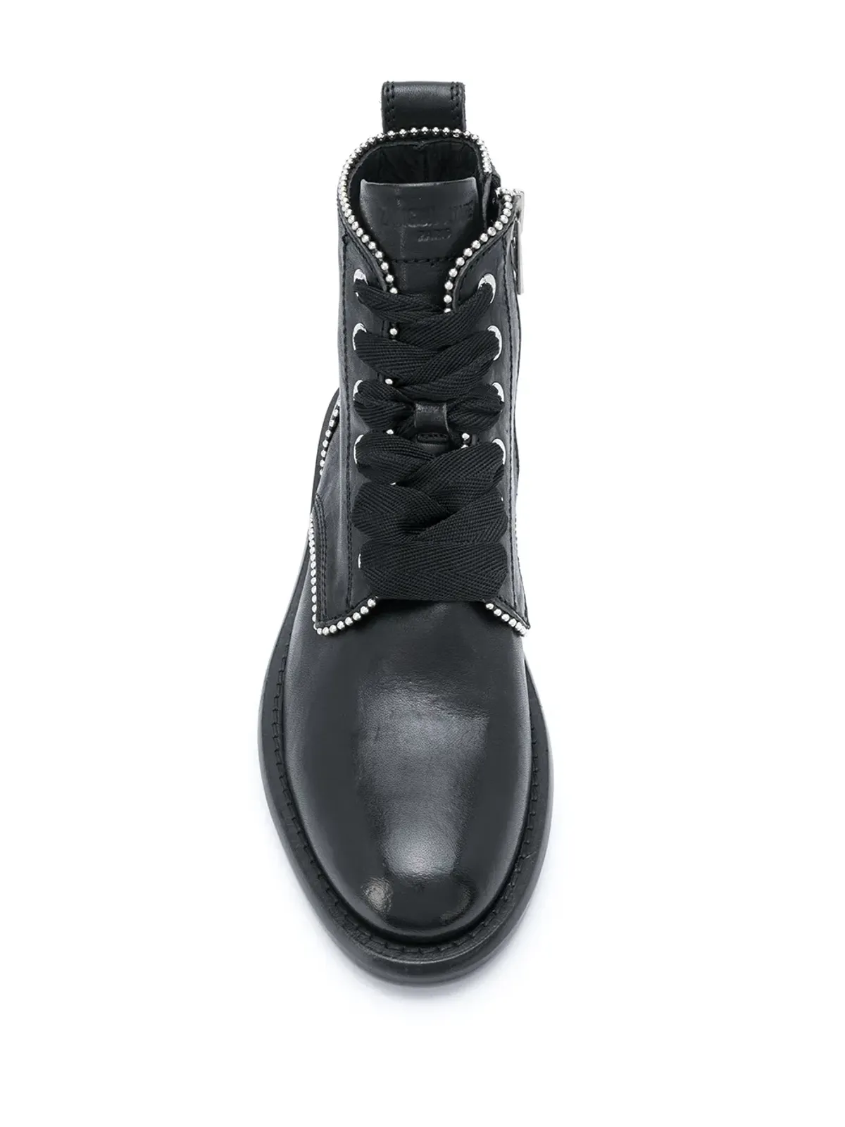 Zadig&Voltaire スタッズ付きレースアップレザーブーツ ブラック - 画像4