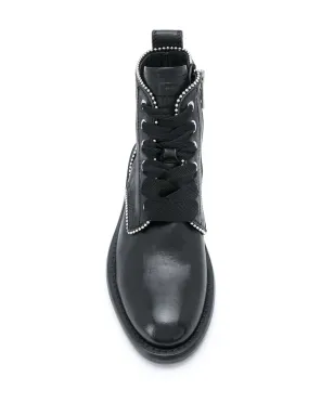 Zadig&Voltaire スタッズ付きレースアップレザーブーツ ブラック - サムネイル4