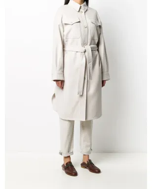 Brunello Cucinelli ベルト付きデニムコート - サムネイル3