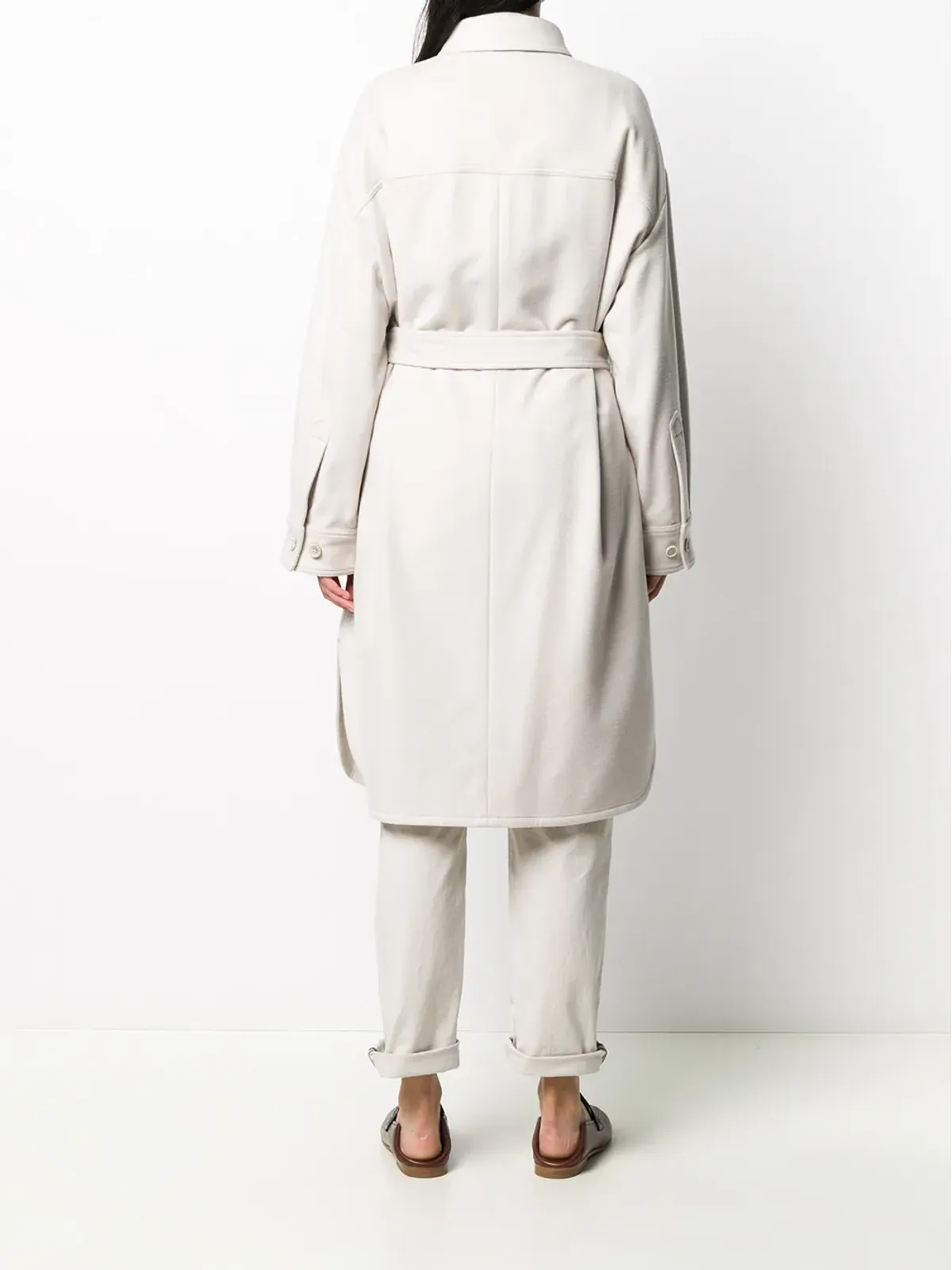 Brunello Cucinelli ベルト付きデニムコート - 画像4