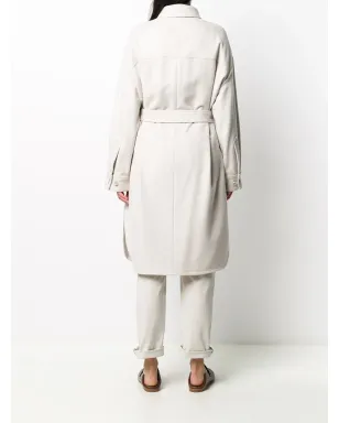 Brunello Cucinelli ベルト付きデニムコート - サムネイル4
