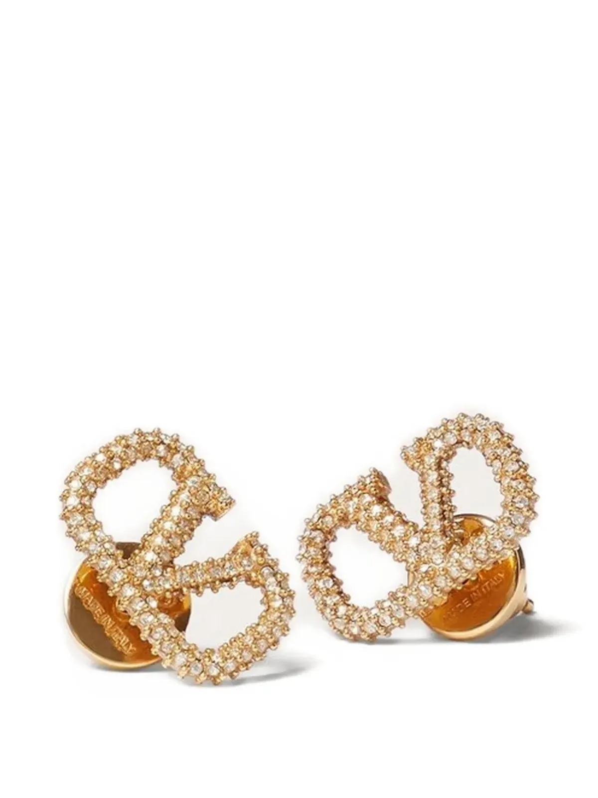 Valentino Garavani Vlogo Signature イヤリング（メタルとSwarovskiクリスタル） - ゴールド - 画像1