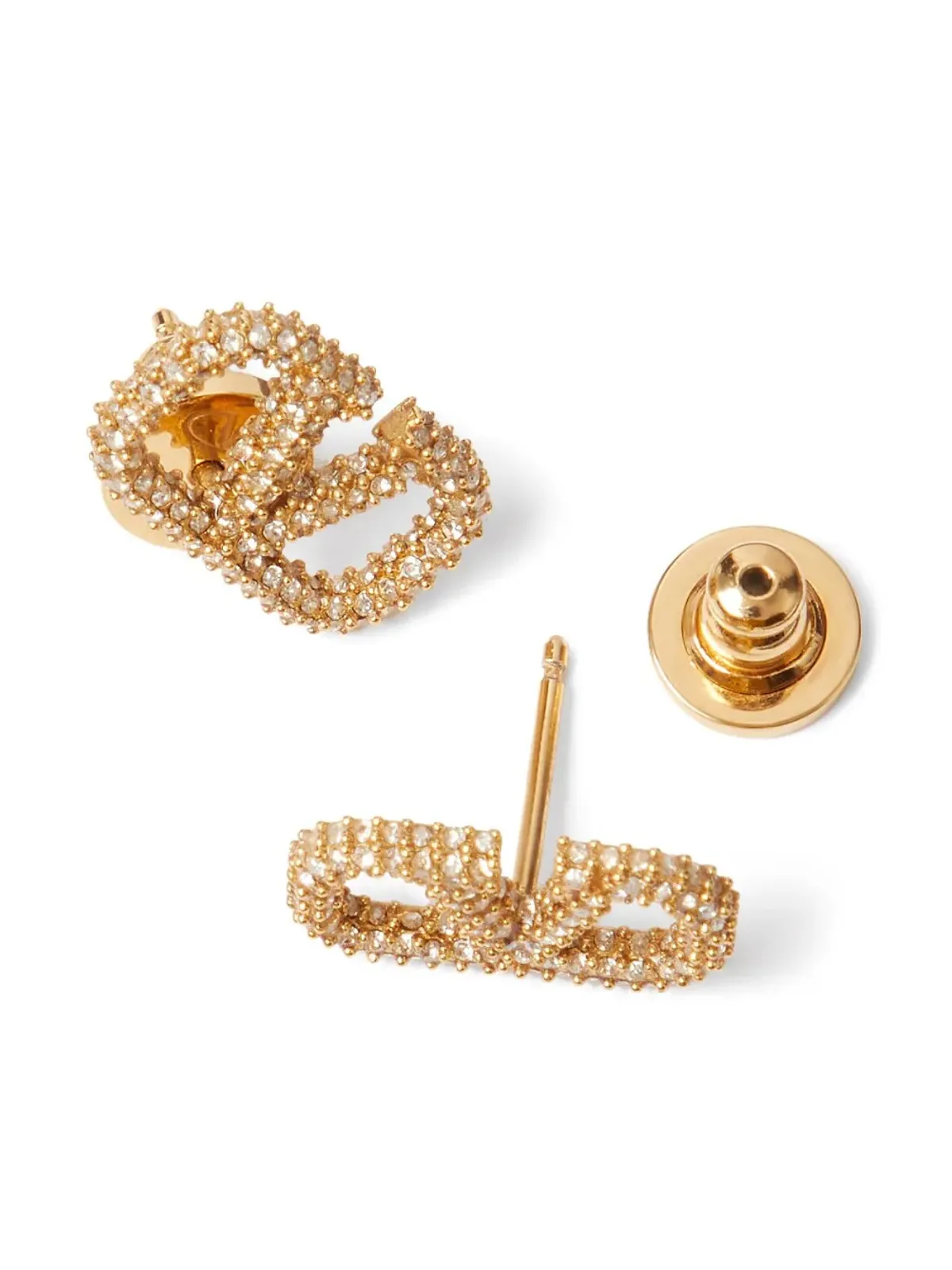 Valentino Garavani Vlogo Signature イヤリング（メタルとSwarovskiクリスタル） - ゴールド - 画像5