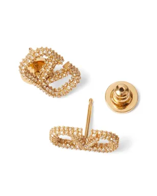 Valentino Garavani Vlogo Signature イヤリング（メタルとSwarovskiクリスタル） - ゴールド - サムネイル5
