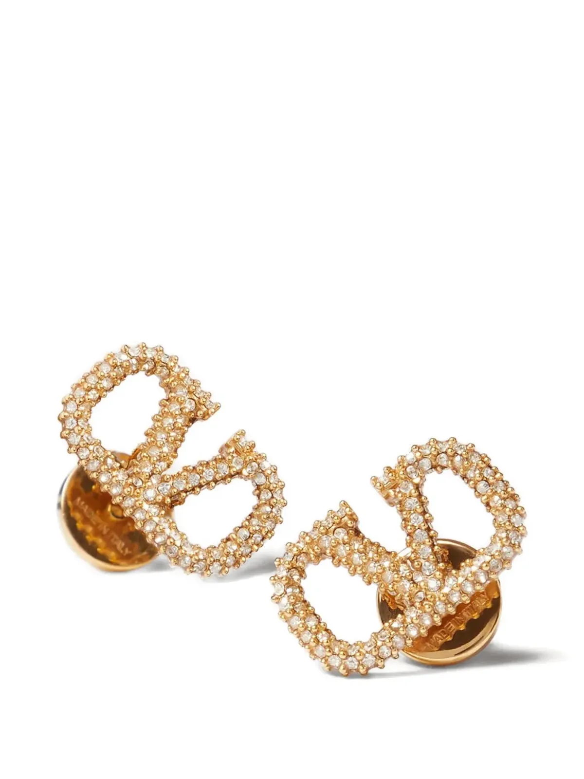 Valentino Garavani Vlogo Signature イヤリング（メタルとSwarovskiクリスタル） - ゴールド - 画像2