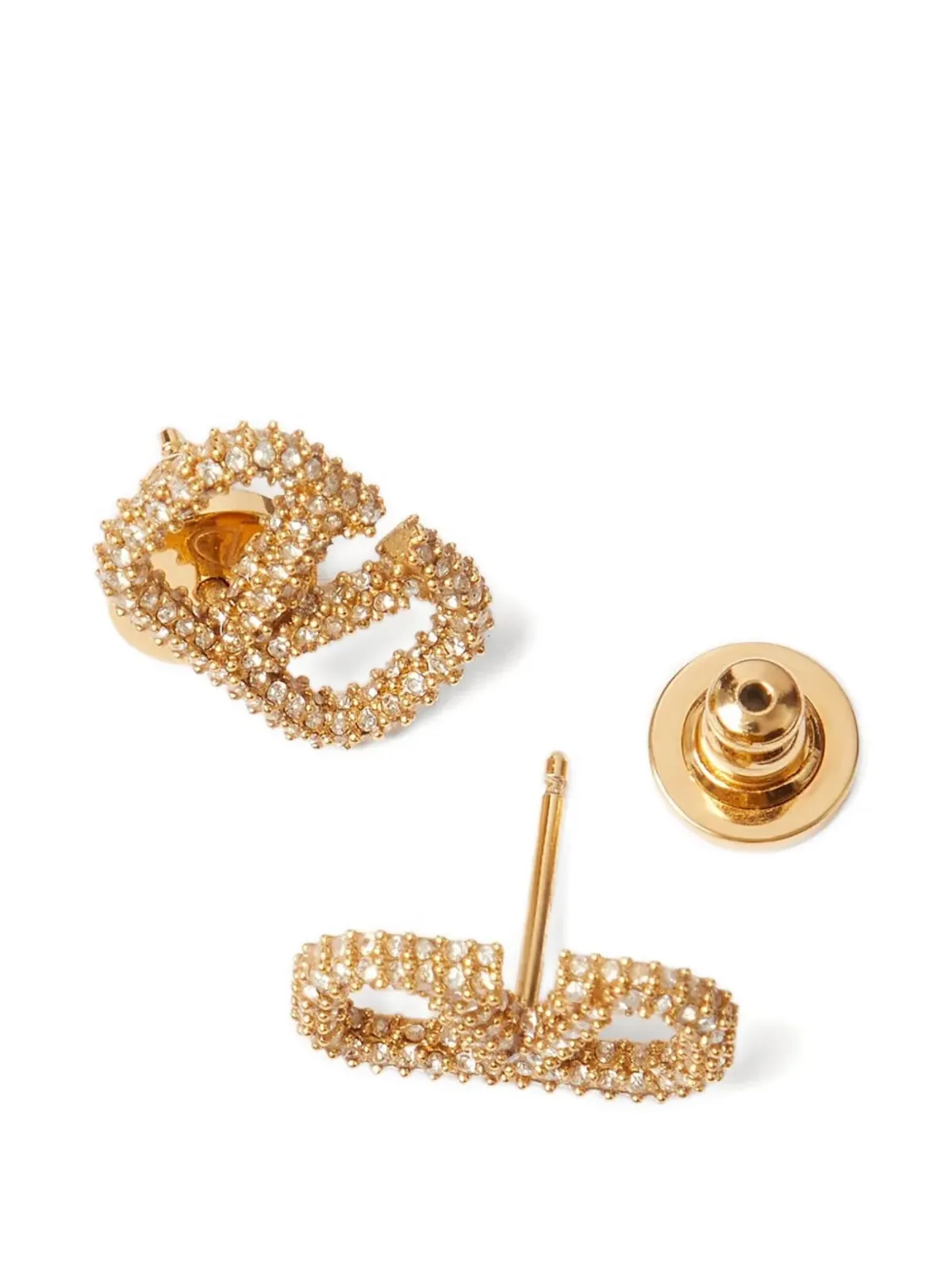 Valentino Garavani Vlogo Signature イヤリング（メタルとSwarovskiクリスタル） - ゴールド - 画像3