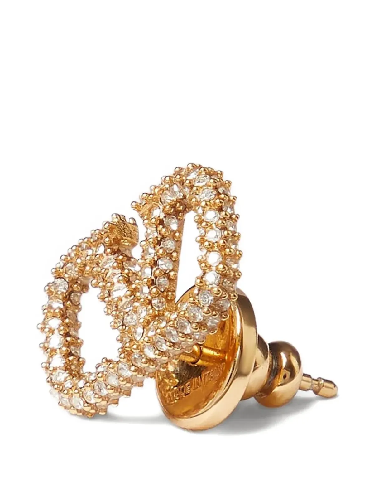 Valentino Garavani Vlogo Signature イヤリング（メタルとSwarovskiクリスタル） - ゴールド - 画像4