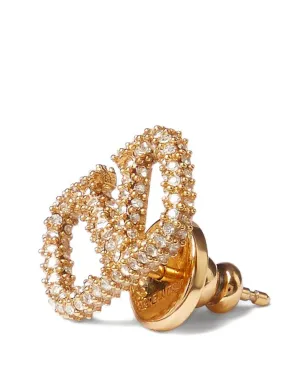 Valentino Garavani Vlogo Signature イヤリング（メタルとSwarovskiクリスタル） - ゴールド - サムネイル4