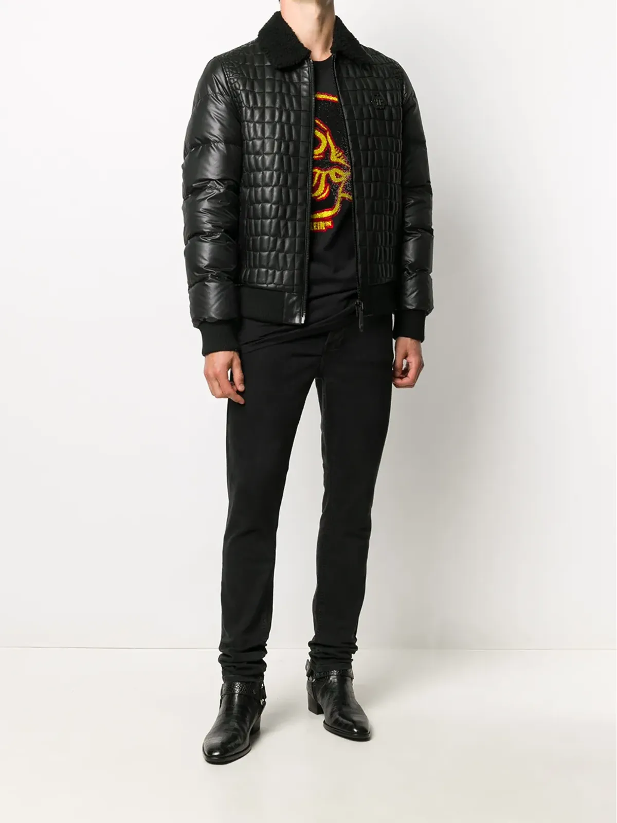 Philipp Plein クリスタル・アウトライン・スカル Tシャツ - 画像2
