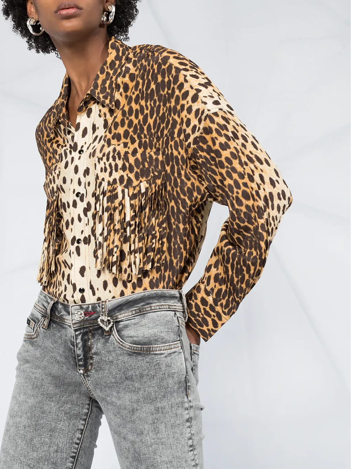 Philipp Plein ハイライズスリムフィットジーンズ - グレー - 画像5