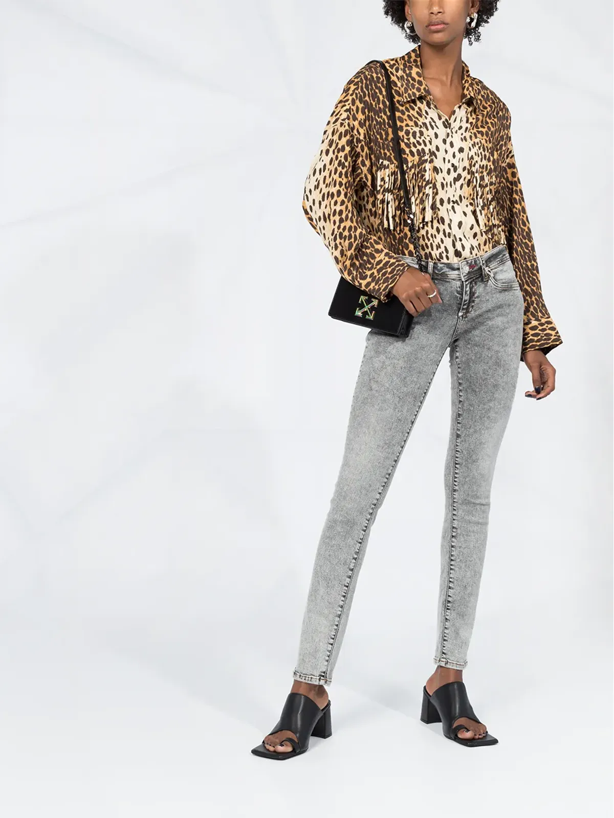 Philipp Plein ハイライズスリムフィットジーンズ - グレー - 画像2