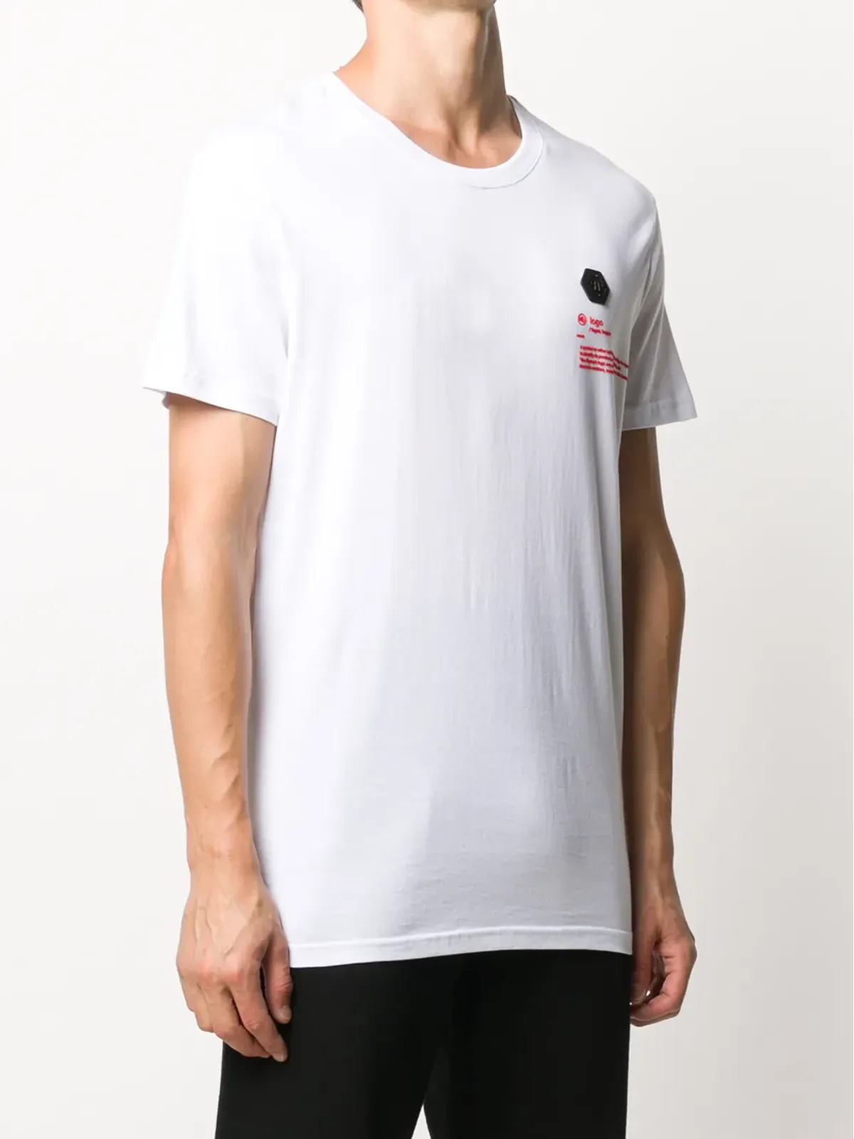 Philipp Plein スカルプリント ロゴパッチ Tシャツ - ホワイト - 画像3