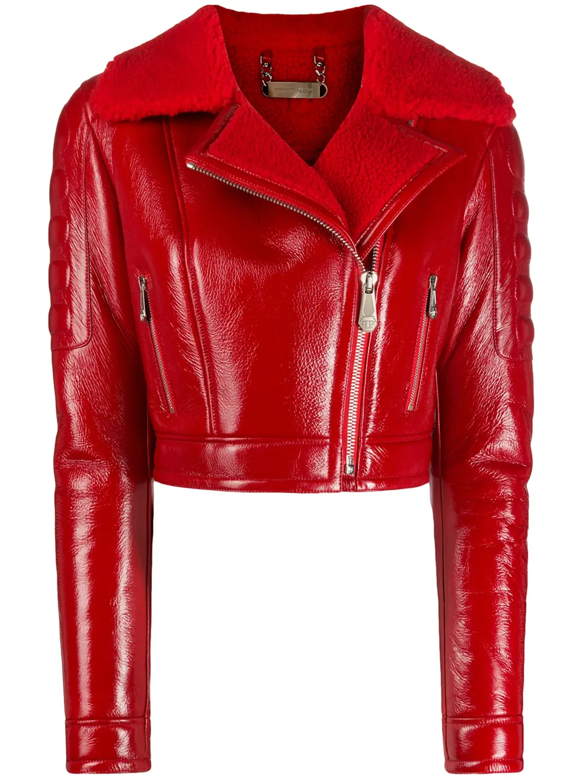 Philipp Plein キラーライニング付き バイカージャケット レッド - 画像1