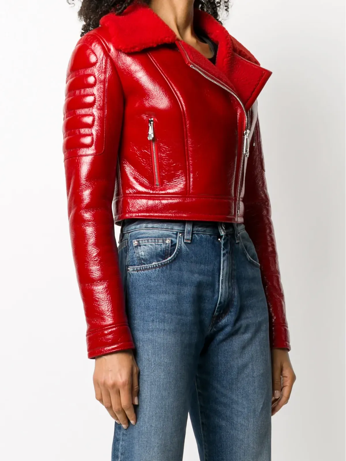 Philipp Plein キラーライニング付き バイカージャケット レッド - 画像3