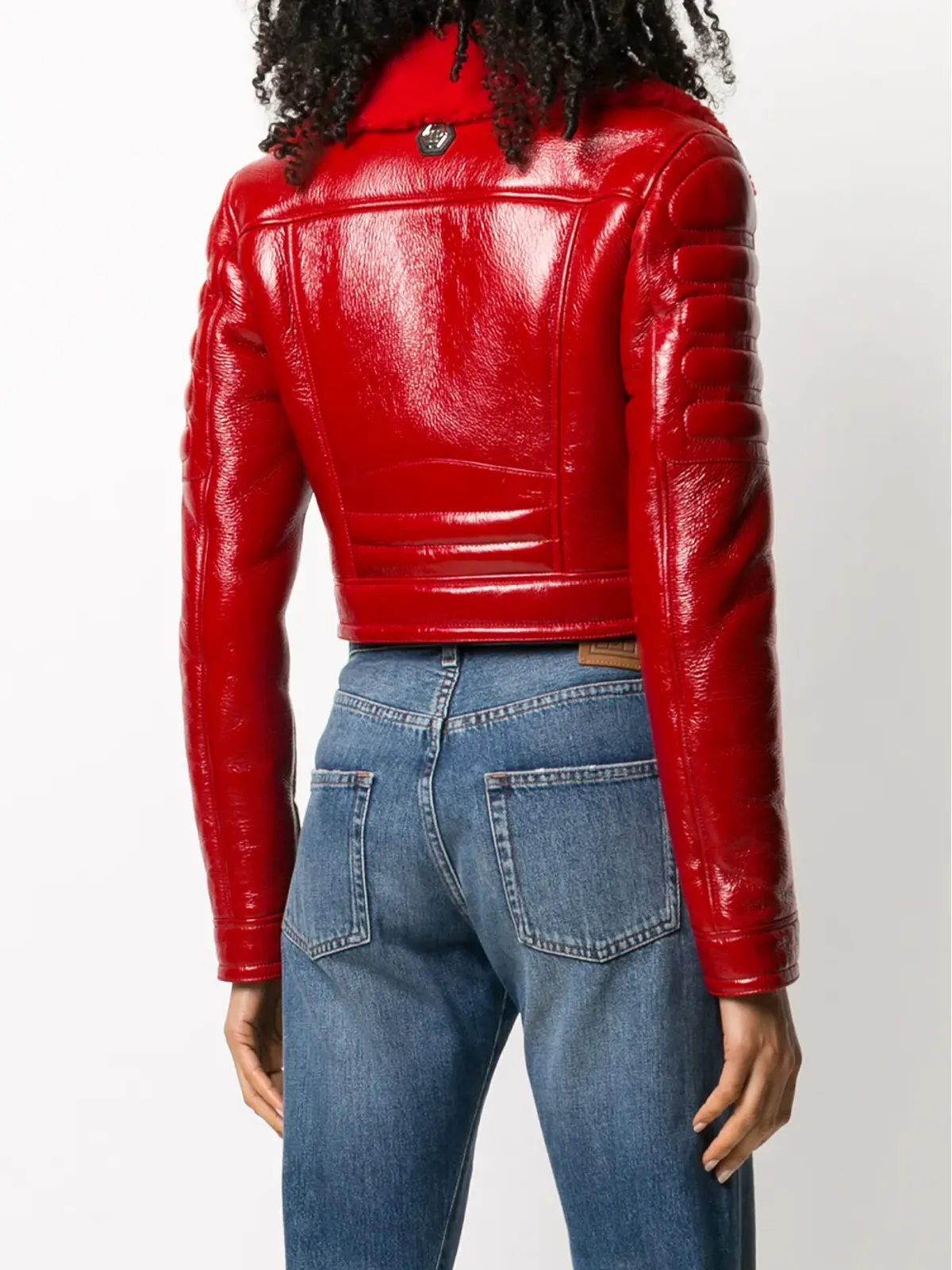 Philipp Plein キラーライニング付き バイカージャケット レッド - 画像4