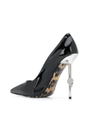 Philipp Plein スカル柄ポインテッドトゥパンプス - サムネイル3