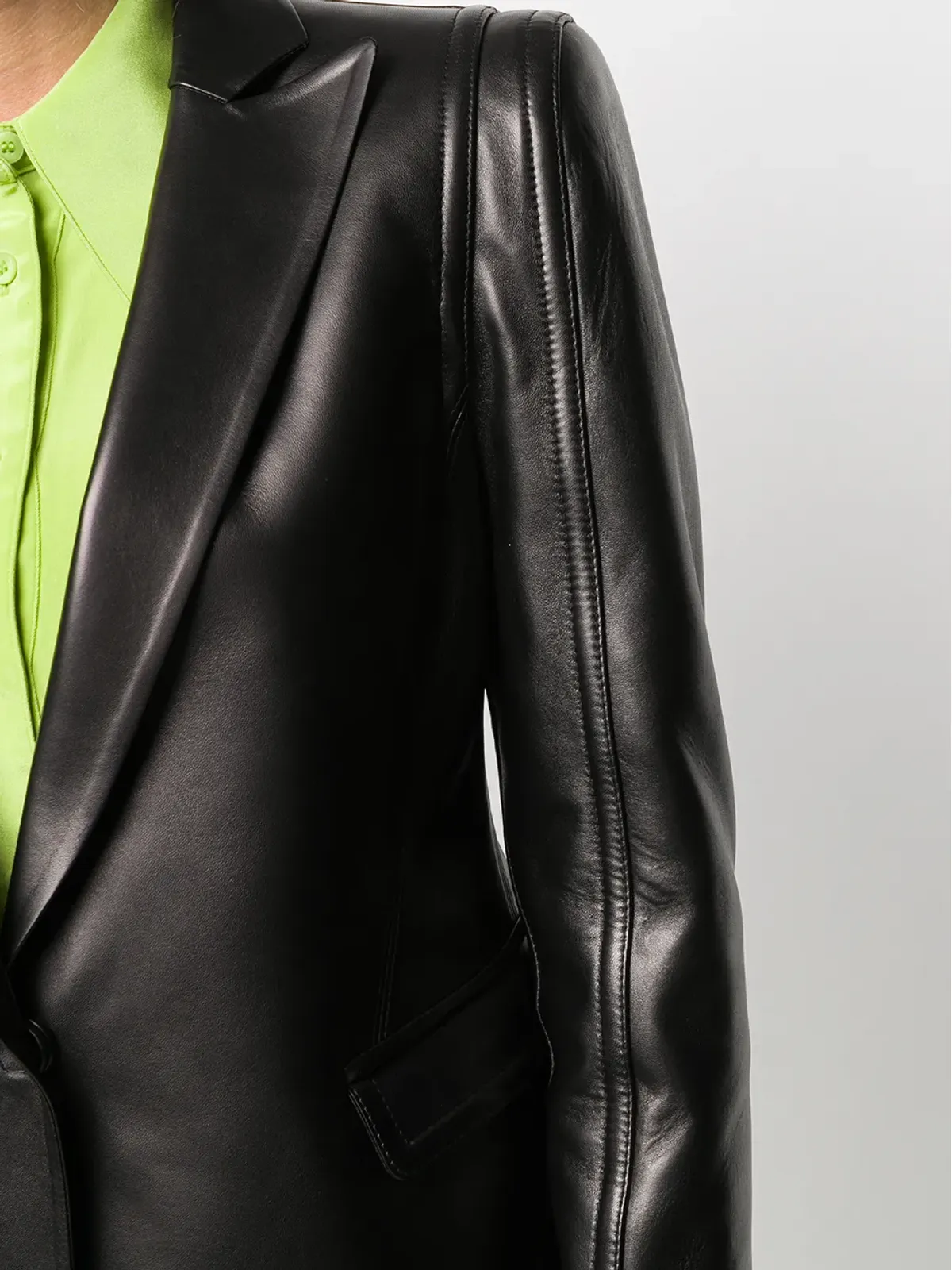 Valentino Garavani シングルブレスト レザー ブレザー - ブラック - 画像5