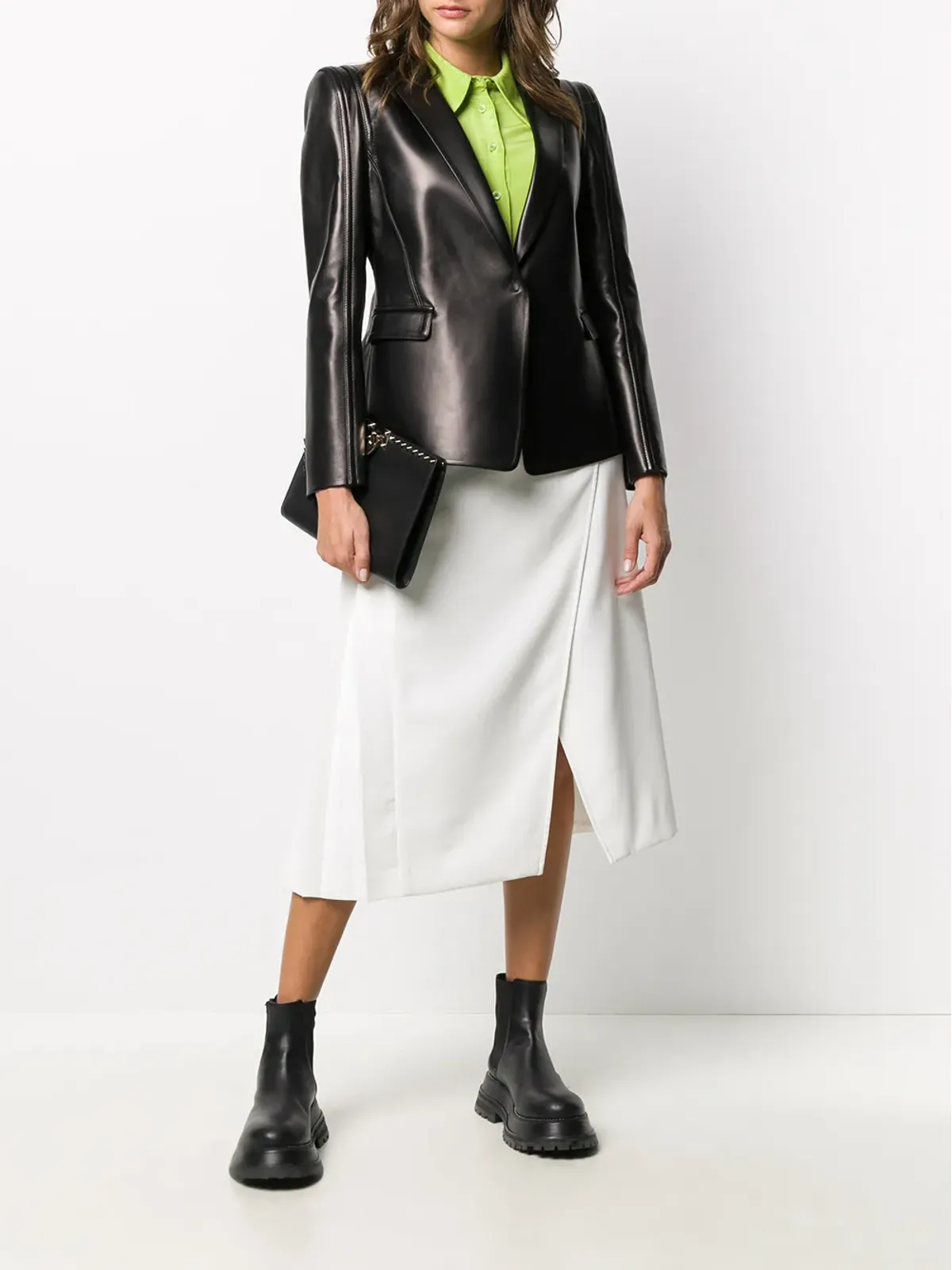 Valentino Garavani シングルブレスト レザー ブレザー - ブラック - 画像2