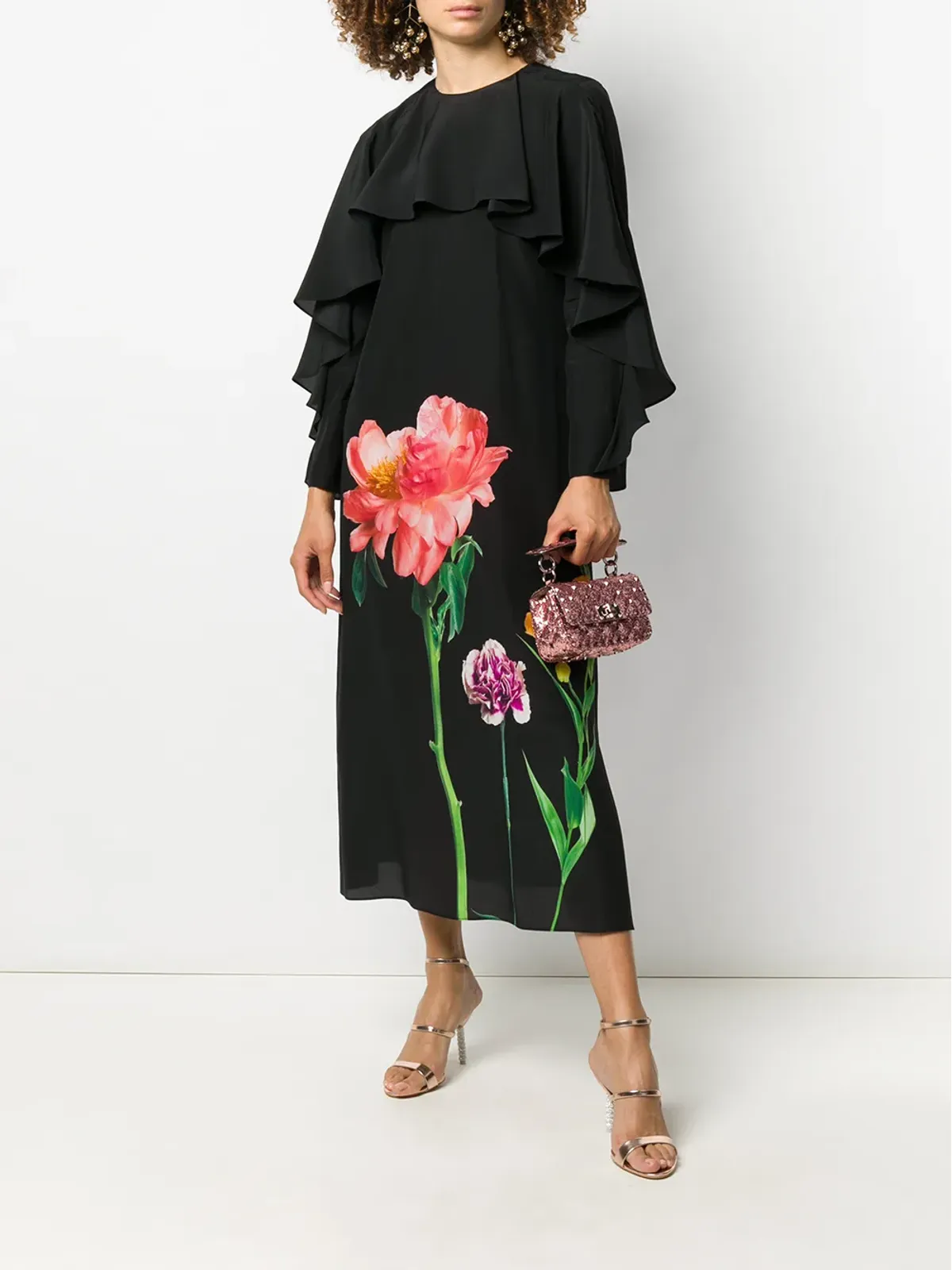 Valentino Garavani 花柄プリント入りミディドレス - 画像2