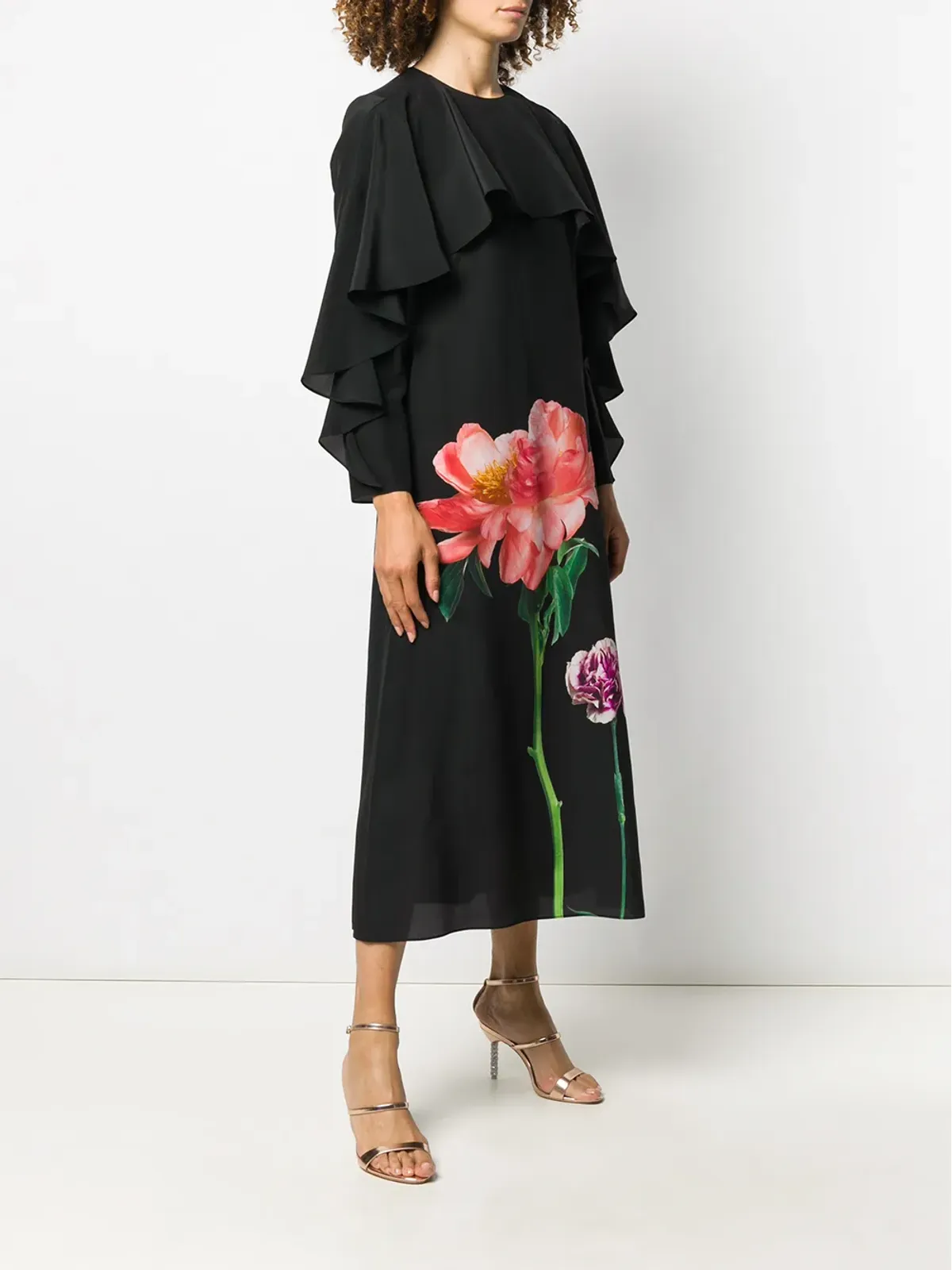 Valentino Garavani 花柄プリント入りミディドレス - 画像3